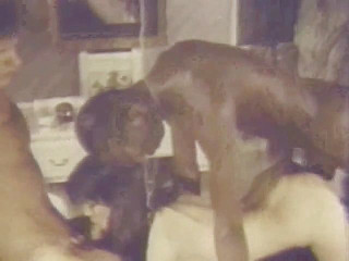 Hard vintage threesome bang