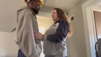 Lonely House Wife Fucks Black Guy Working on Her House